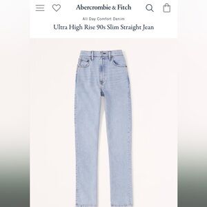 Abercrombie & fitch curve love 90s slim straight ultra high rise jeans